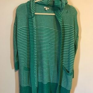 Hooded green cardigan